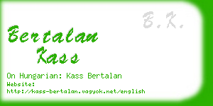 bertalan kass business card